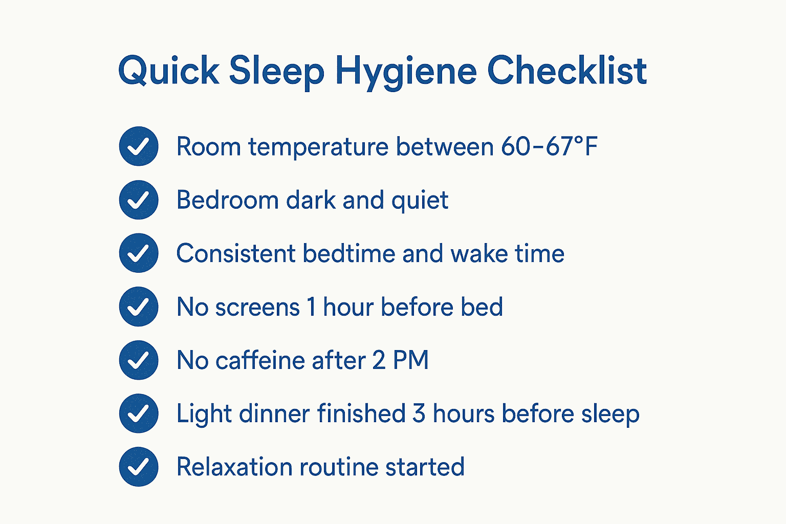 hygine checklist