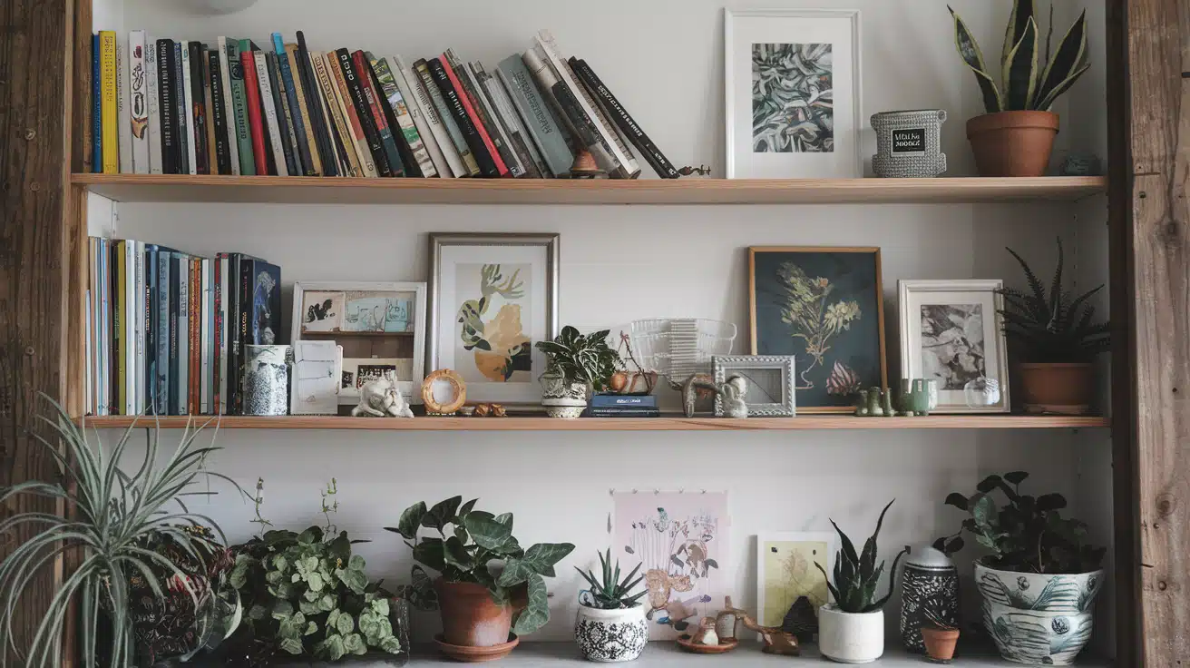 layered bookshelf