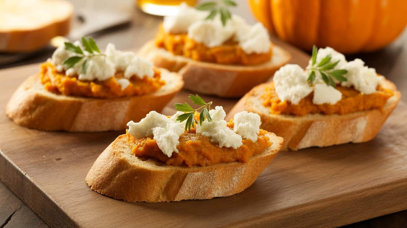 Pumpkin & Goat Cheese Crostini