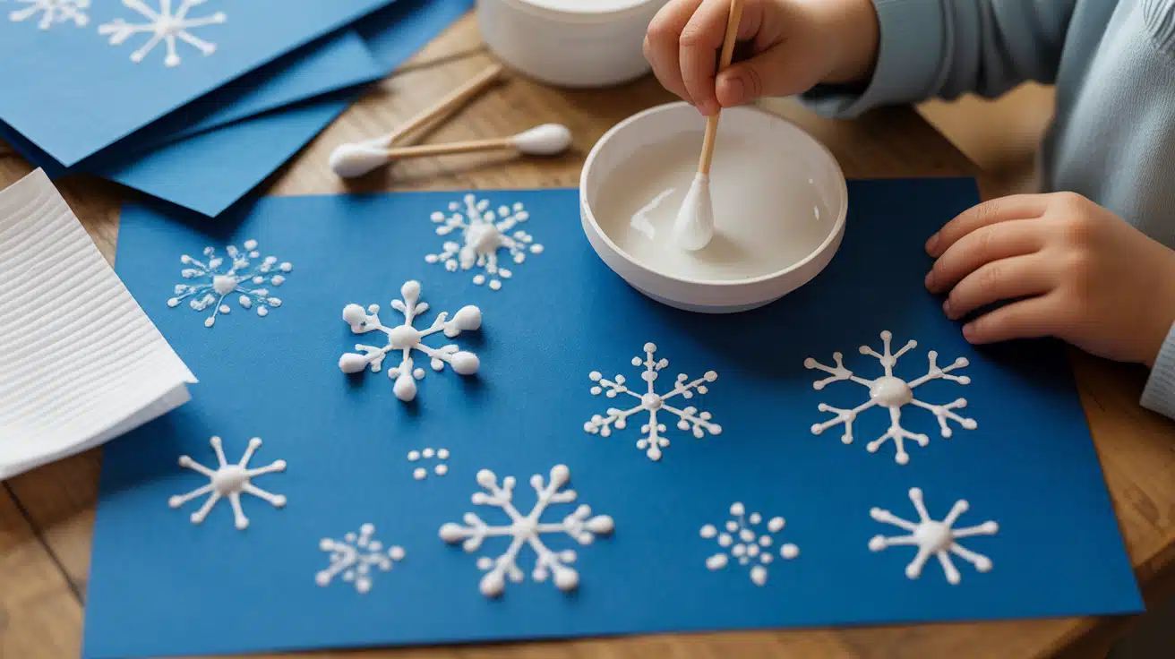 Q tip Snowflake Art