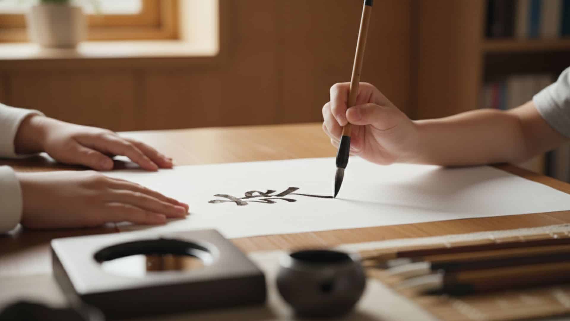 kids calligraphy painting