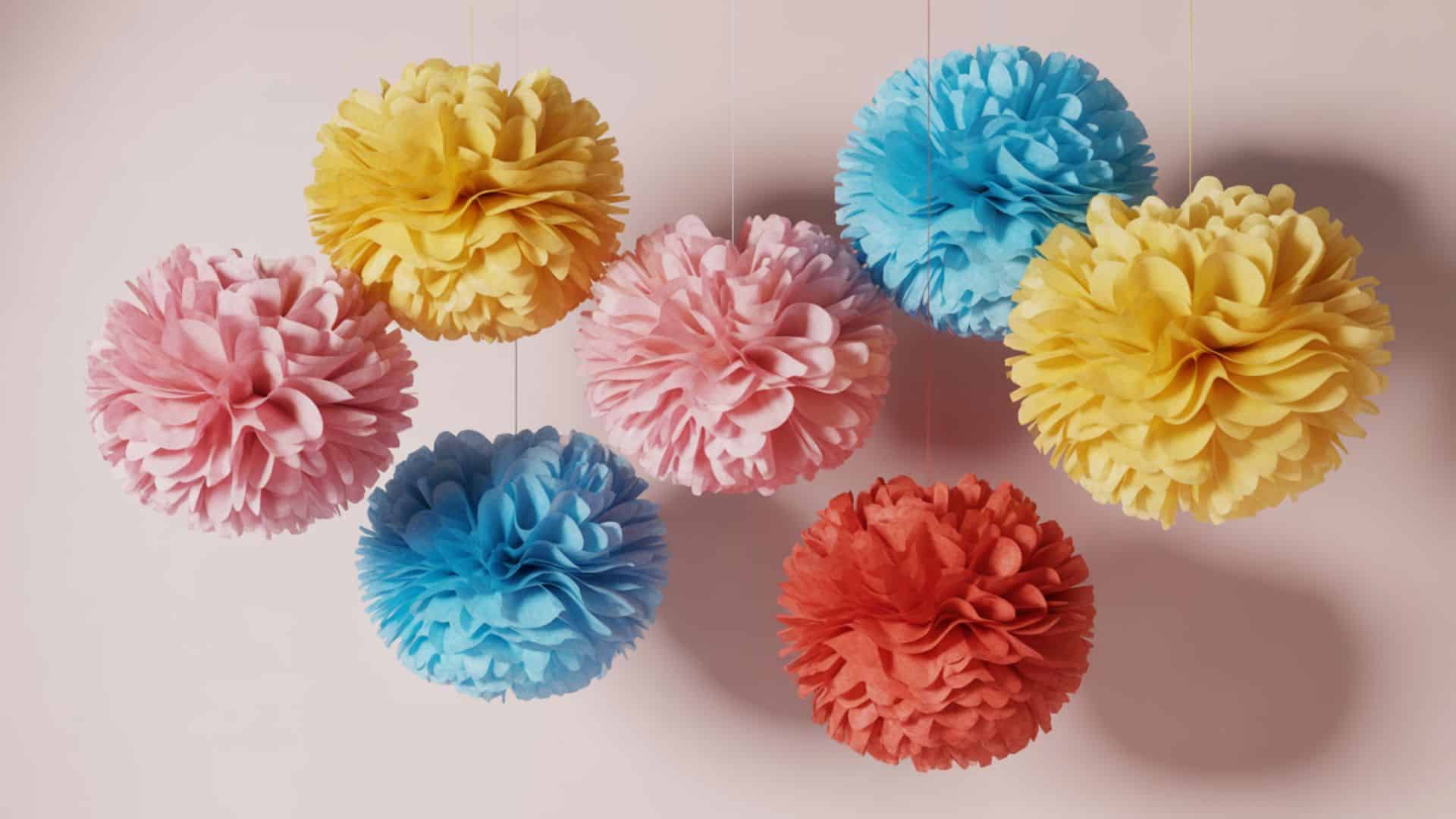 tissue paper pompoms