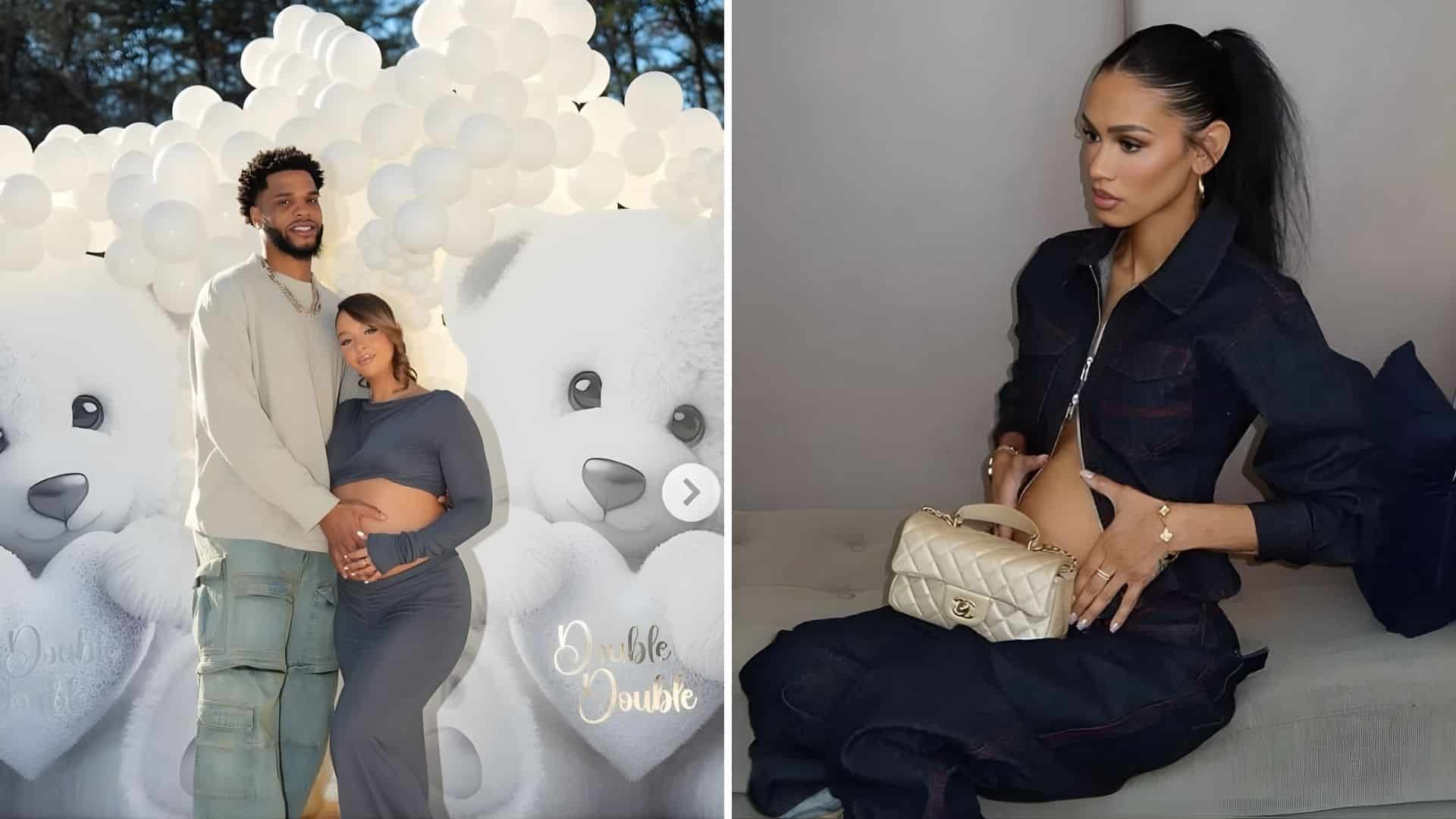 Two publicly shared photos associated with Miles Bridges and Mychelle Johnson shown side by side Miles