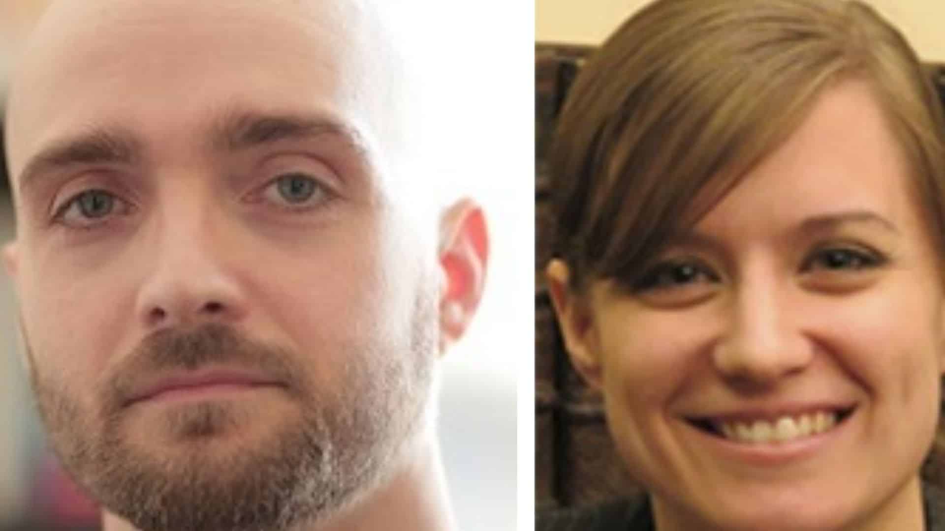 rebecca romney and her husband jp romney in a side by side portrait photo