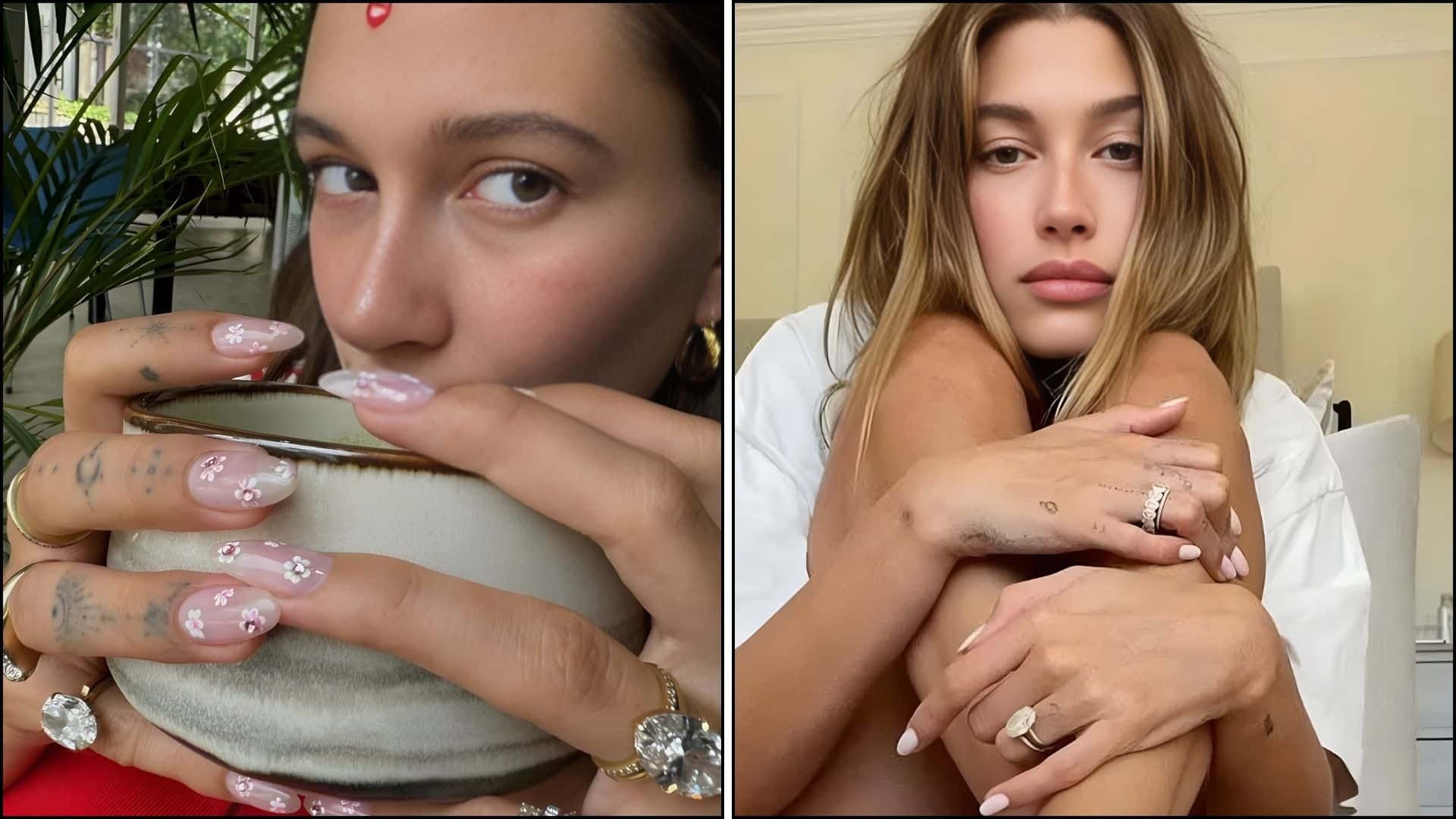 hailey bieber engagement ring details