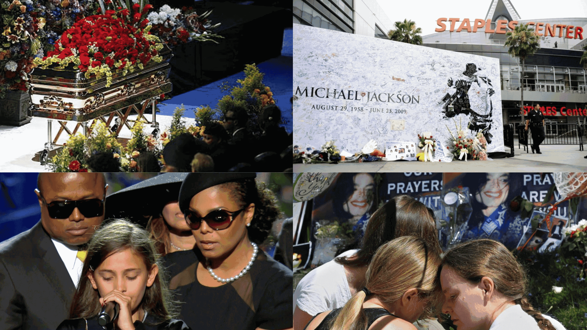 Michael Jackson memorial and fans gathering outside Staples Center.