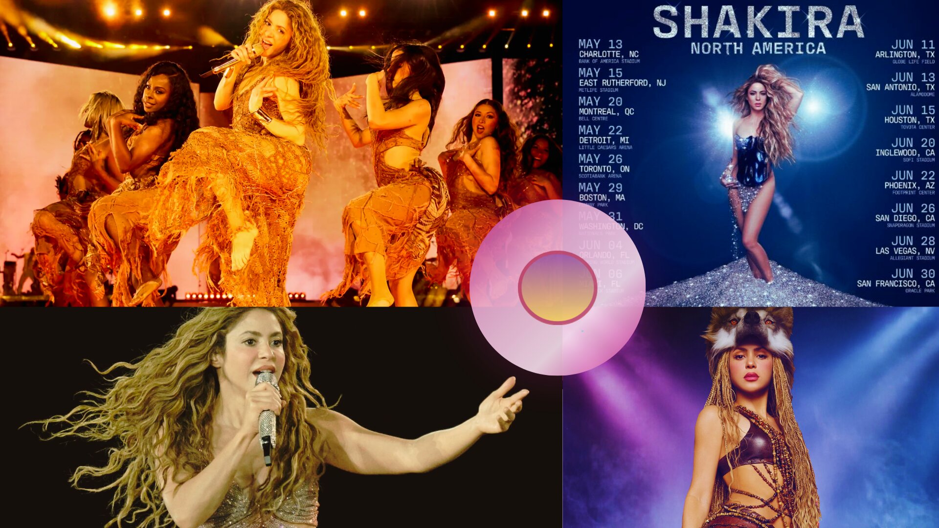 Shakira album covers and music eras that helped build her global net worth