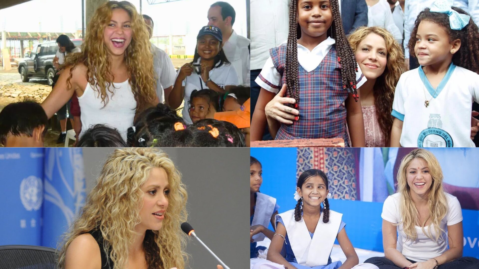 Shakira philanthropy work with children and its impact on her public brand.