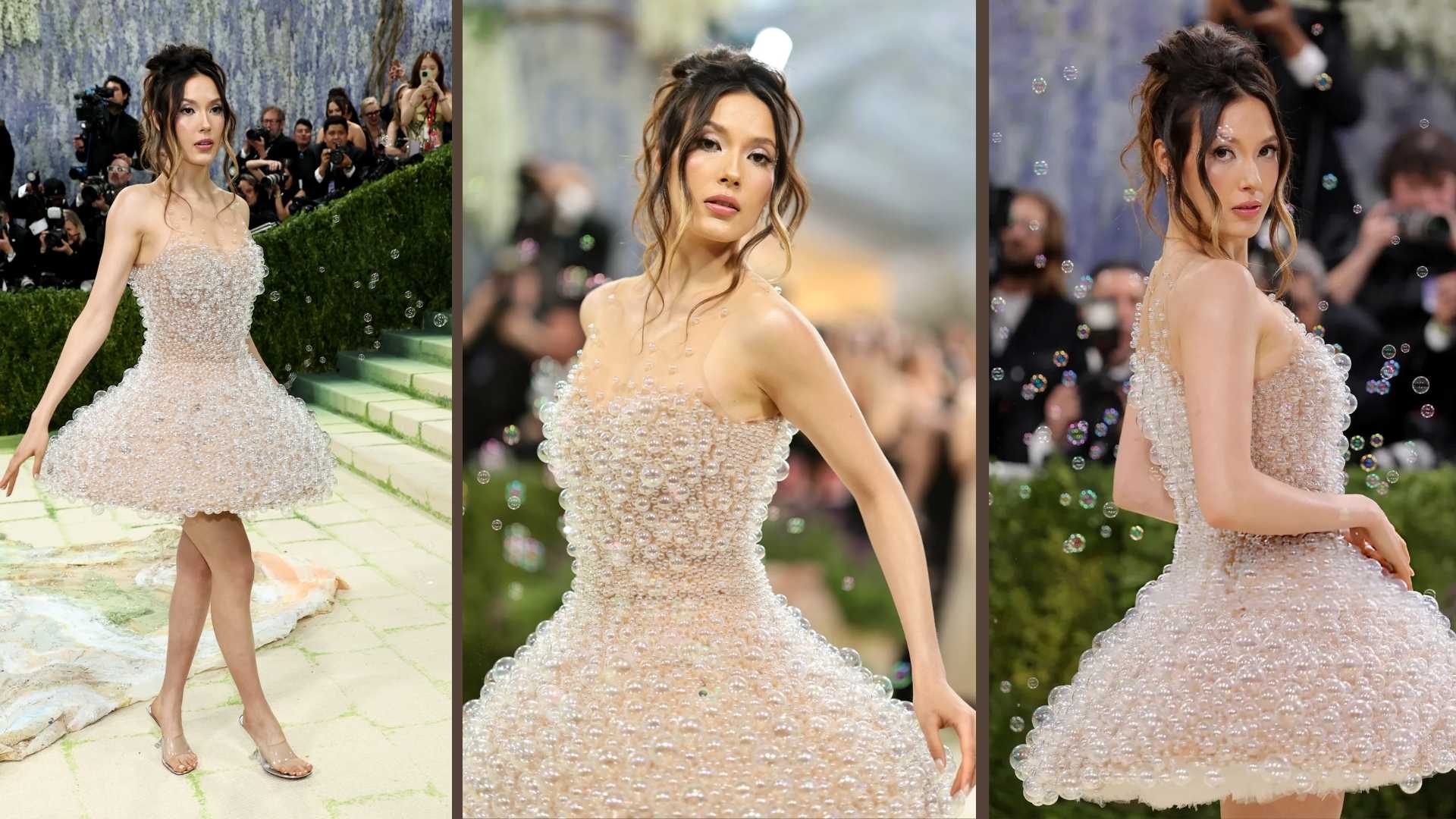 eileen-gu-met-gala-.jpeg Eileen Gu in a stunning translucent dress adorned with colorful bubble-like embellishments at the Met Gala.