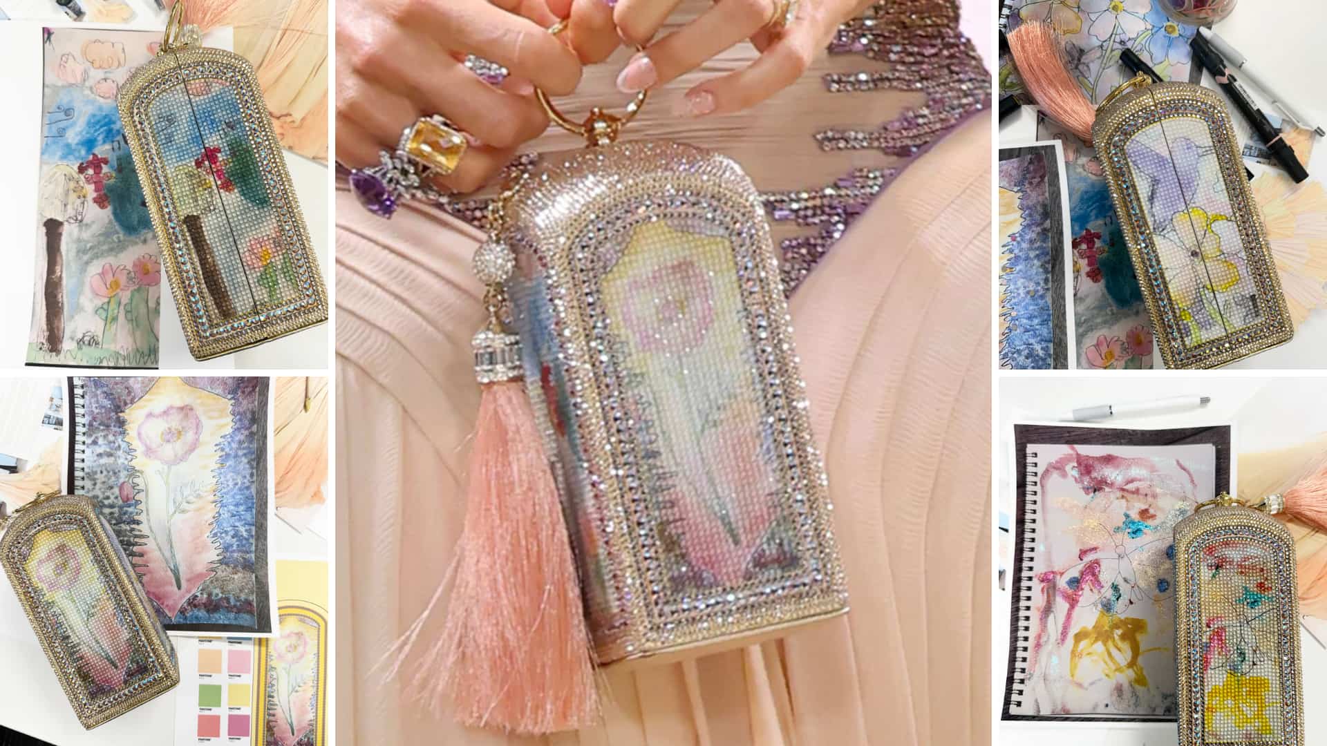 Blake Lively’s 2022 Met Gala bag with hand-painted floral details, inspired by her personal life and family.
