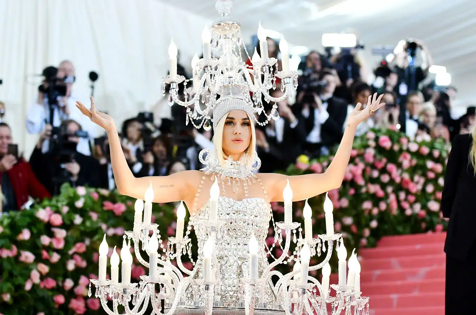 Katy Perry in a chandelier-themed dress at the 2019 Met Gala.