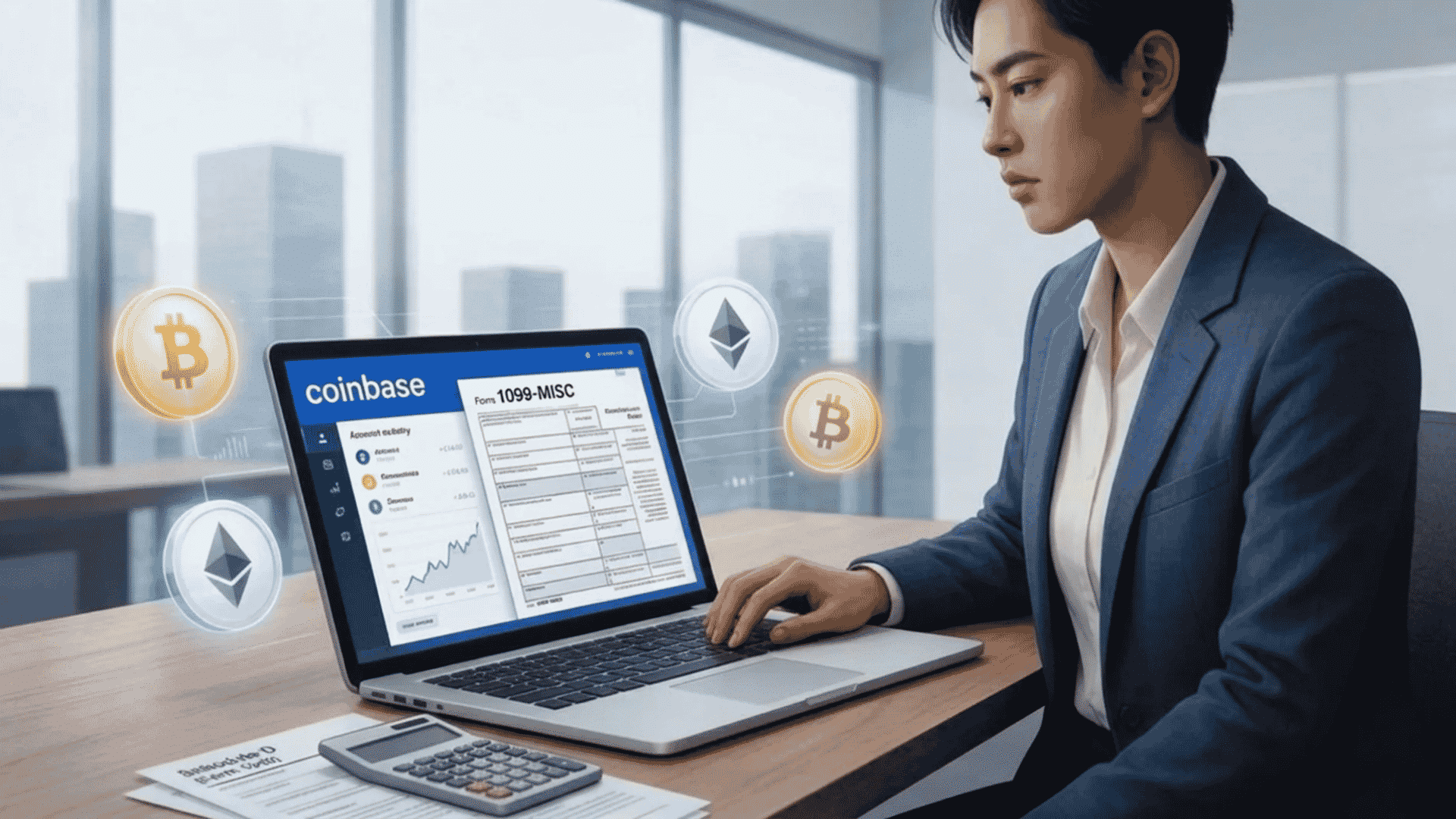 Coinbase IRS crypto tax reporting illustration