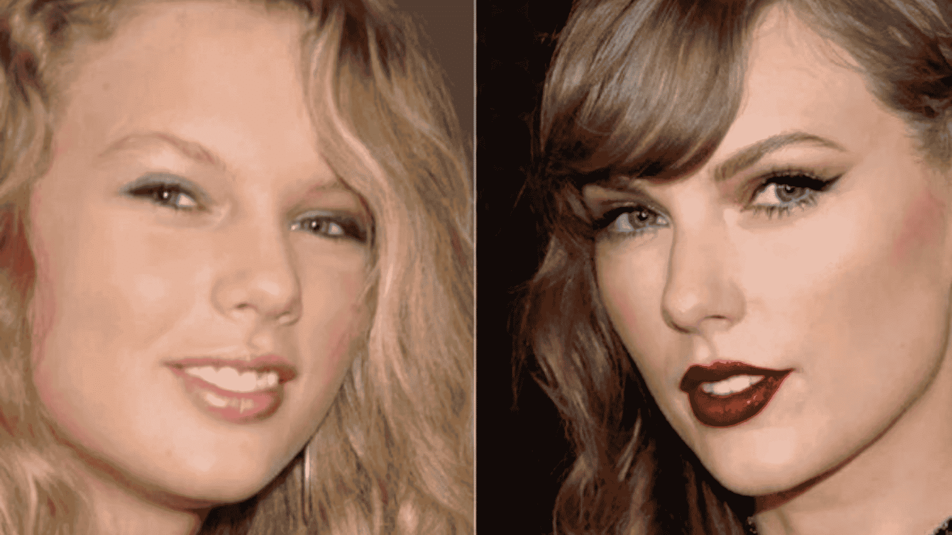 Taylor Swift before and after blepharoplasty showing a more defined and refreshed eye area