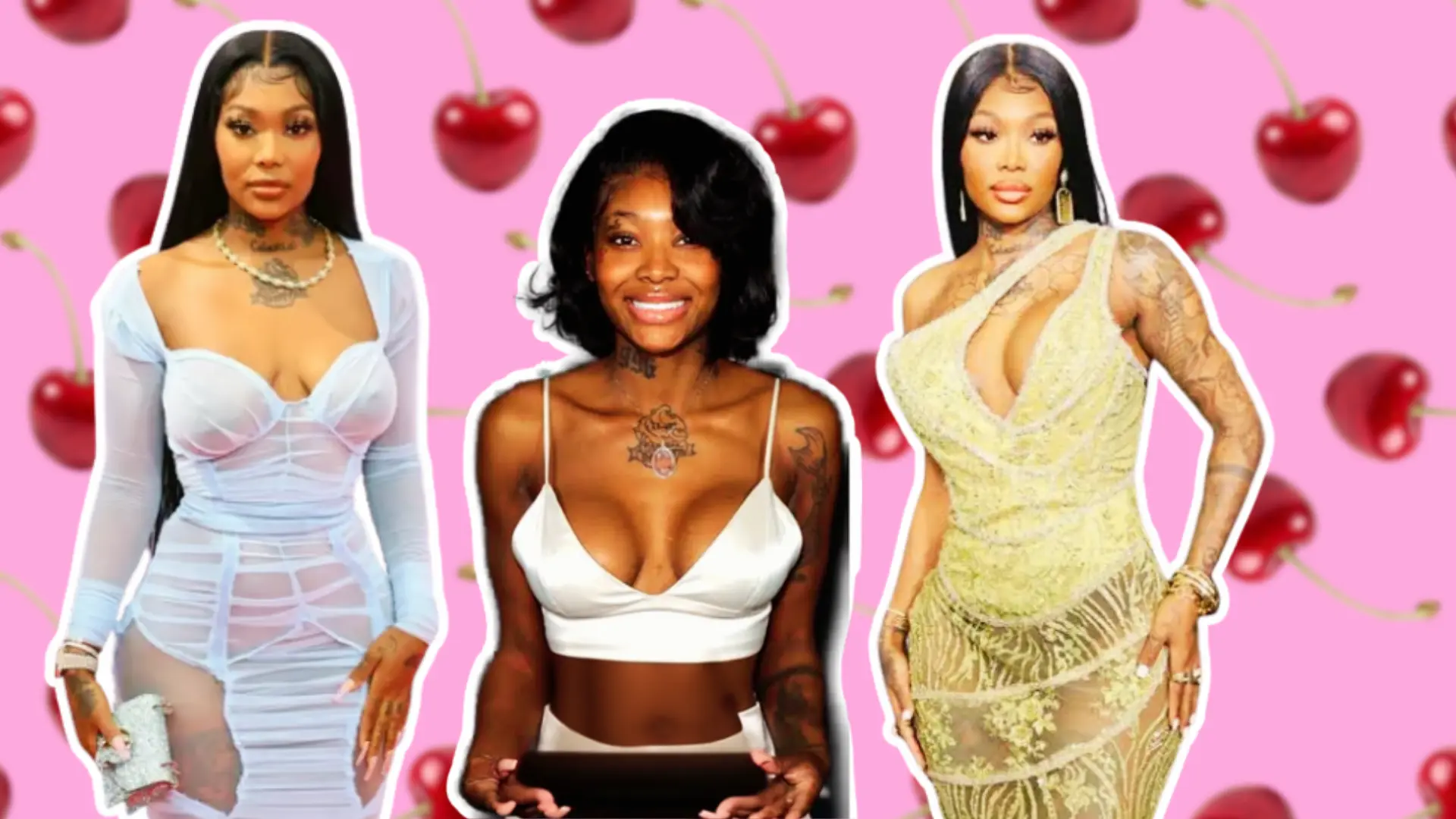 A side-by-side collage showing Summer Walker's body transformation across different stages of her breast augmentation journey.