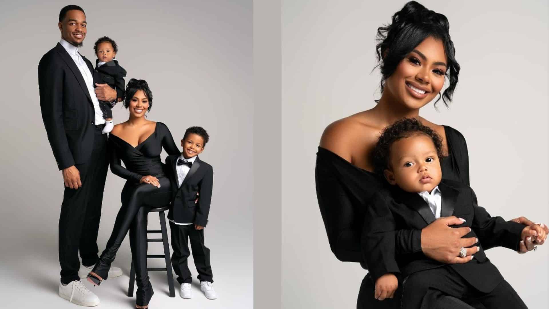 Alisah Chanel and NBA player PJ Washington posing with their two children in a family photo