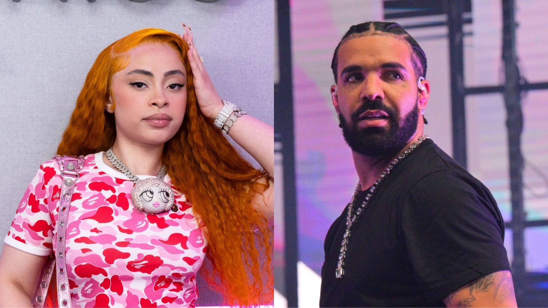 Ice Spice and Drake during 2022 dating rumors after her music breakthrough