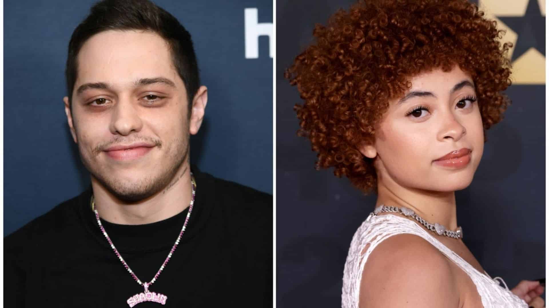 Side-by-side portrait photos of a man in black shirt and a woman with curly hair at an event.
