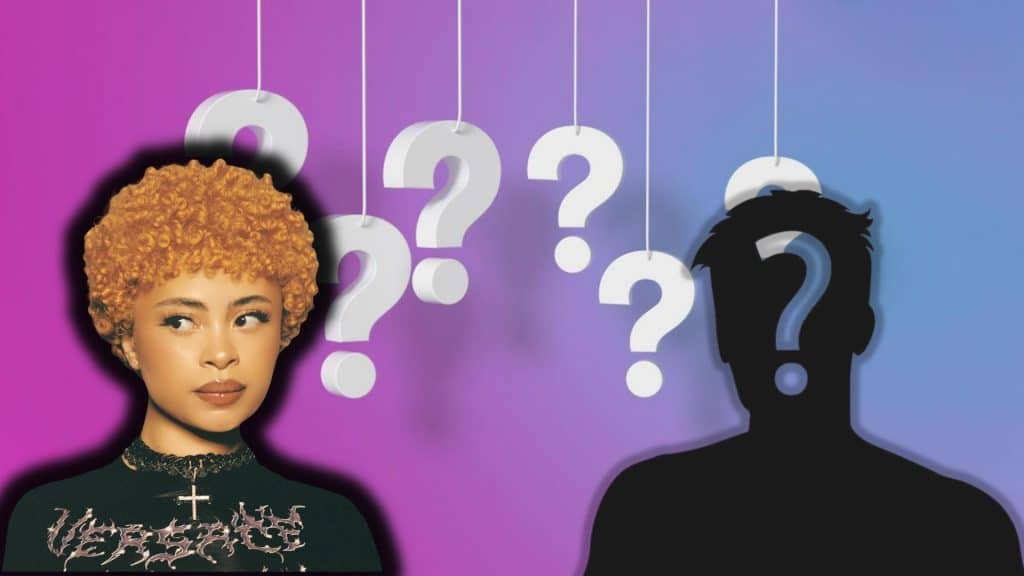 Ice Spice dating speculation with mystery figure and question marks