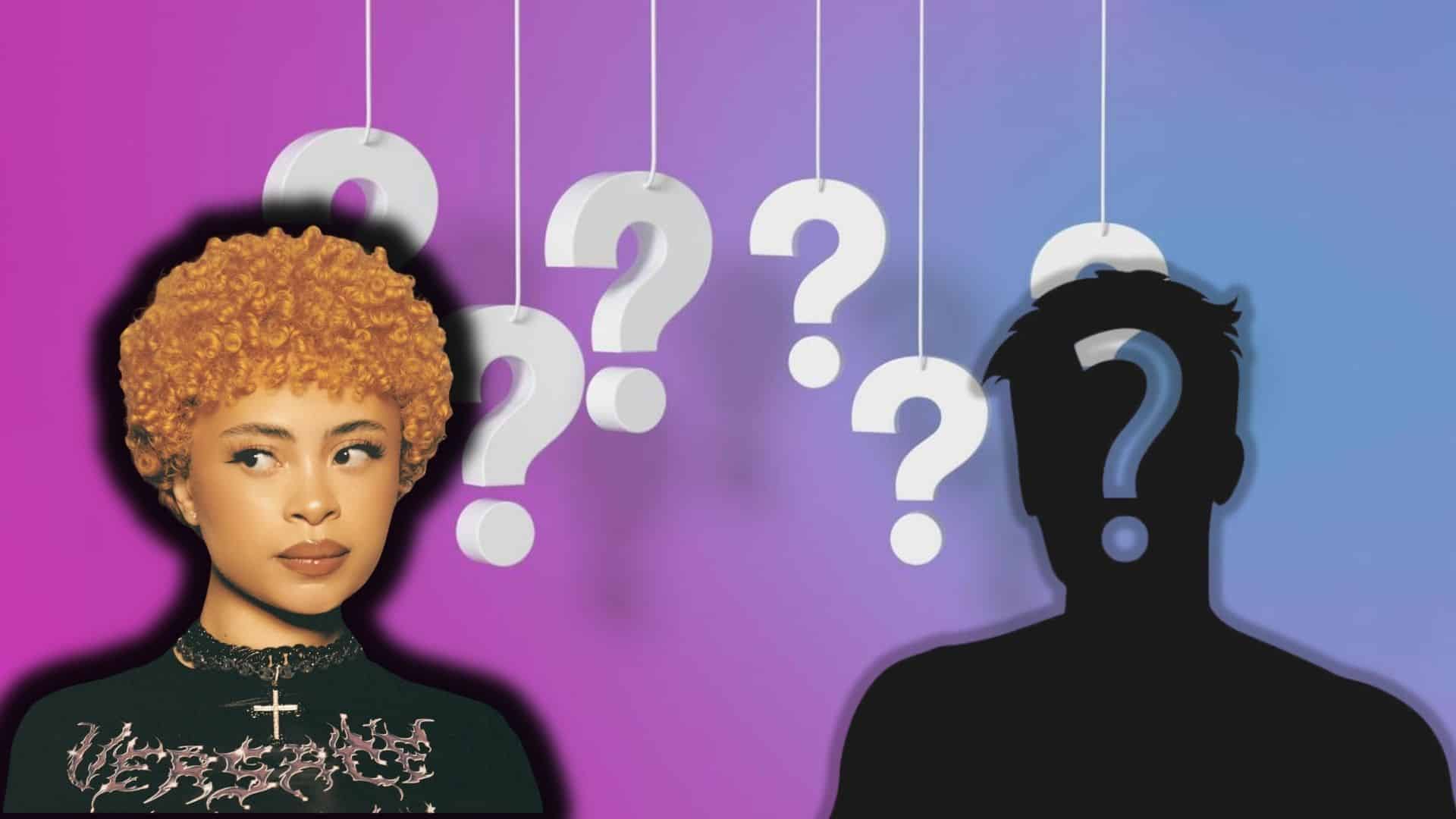 Ice Spice dating speculation with mystery figure and question marks
